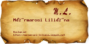 Mármarosi Liliána névjegykártya